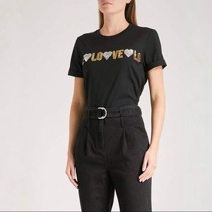 Maje Tangara Sequin LOVE T-Shirt